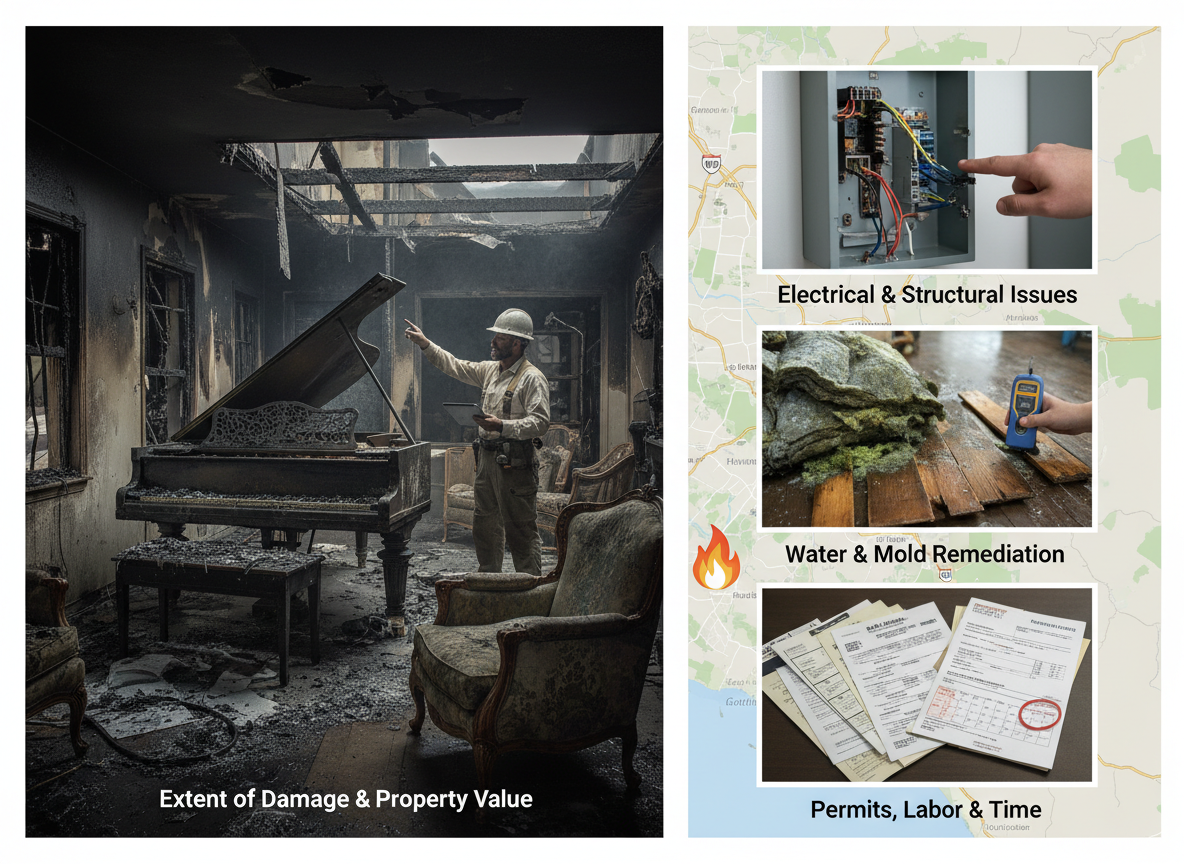What Influences Fire Damage Restoration Costs in Edison California