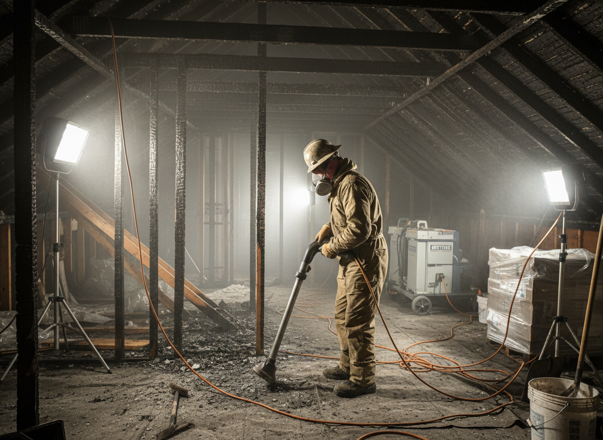 Attic Fire Restoration in Edison, CA